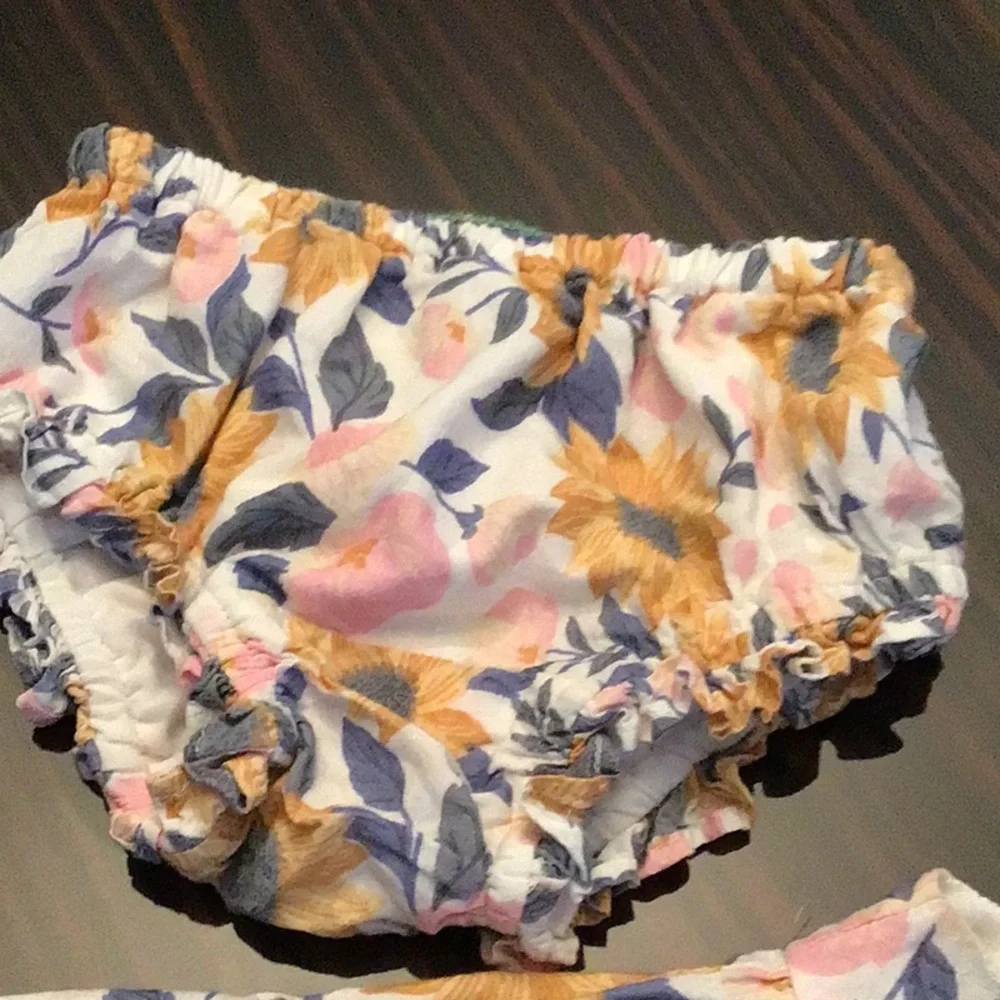 Girls floral eyelet sundress with matching bloomers